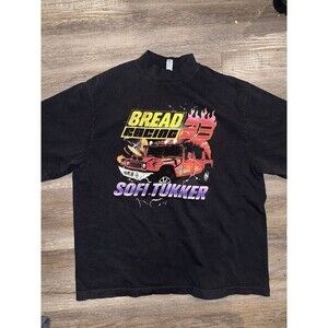 Bread Racing Sofi Tukker Mock Neck Graphic Black Short Sleeve T-Shirt